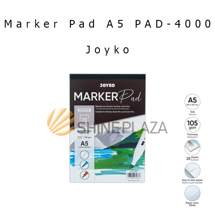 

Marker Pad Book Joyko PAD-4000 - Buku Spidol Color Brush Pen 105 gsm Isi 25 Lembar