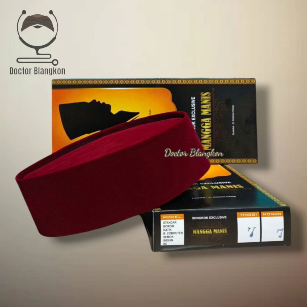 Peci Kopiah Songkok Nasional Merah Marun | Peci Merah Maroon Tinggi 7 8 9 10 Cm Songkok Merah Betawi