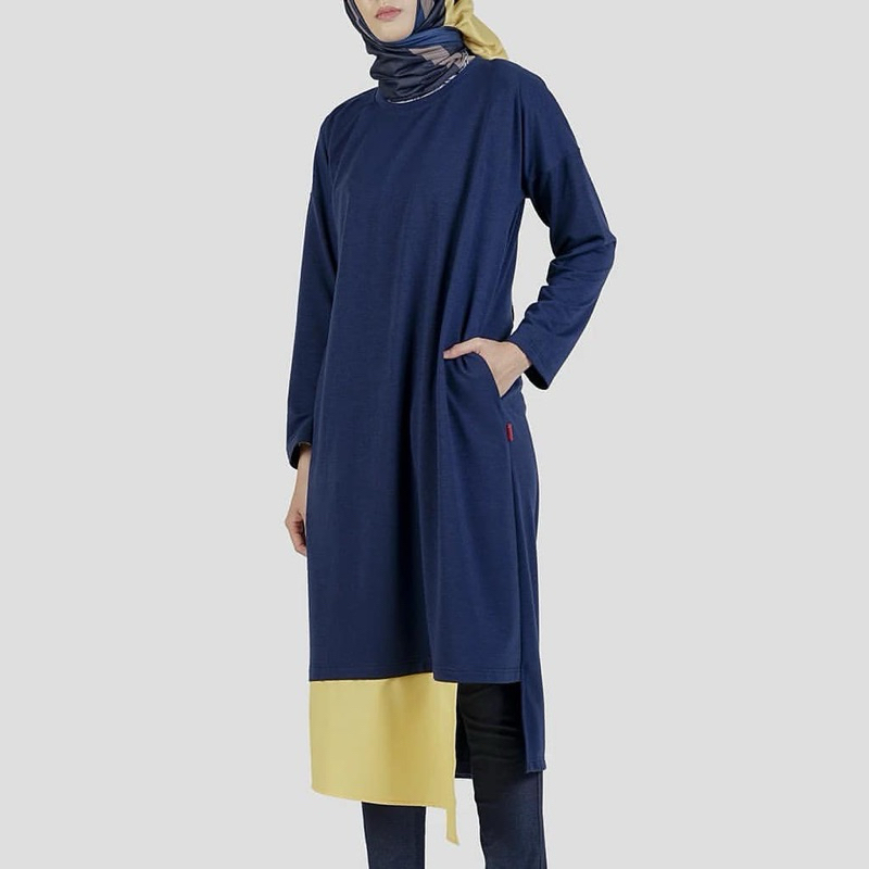 DAUKY Promo M Dress Javika - Fashion Wanita Muslimah - Midi Dress Atasan Panjang - Midi Dress Polos 