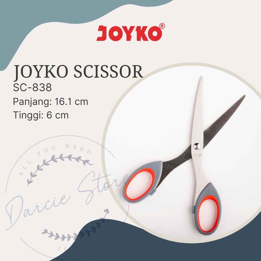 

GUNTING JOYKO SC 838 SOFT GRIP GUNTING JOYKO TAJAM BESAR GUNTING KERTAS KARTON KAIN TAJAM STAINLESS GUNTING KUAT KOKOH GUNTING SERBAGUNA MURAH