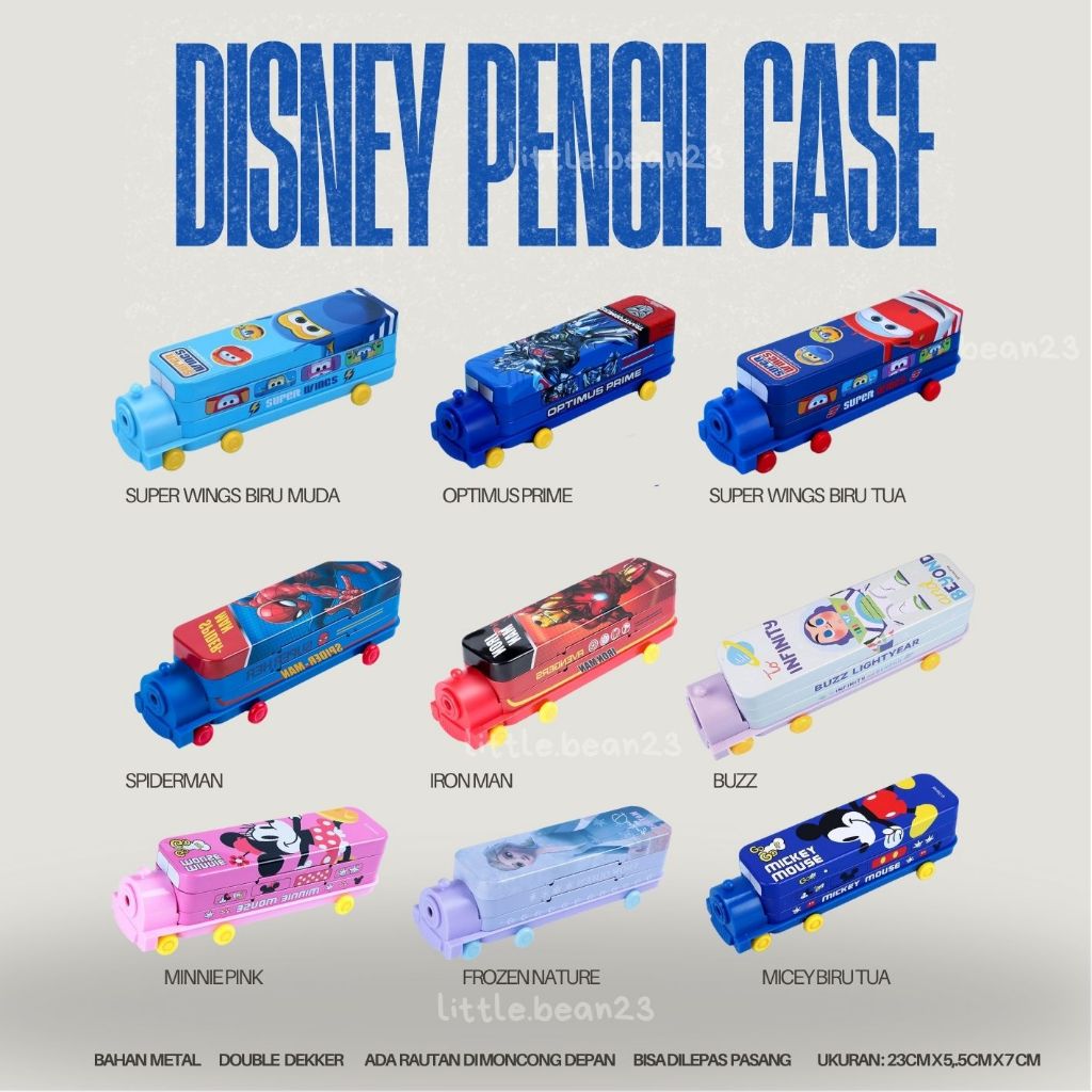 

[LB] DISNEY TRAIN PENCIL CASE BERODA TEMPAT PENSIL MOBIL KERETA ADA RODA