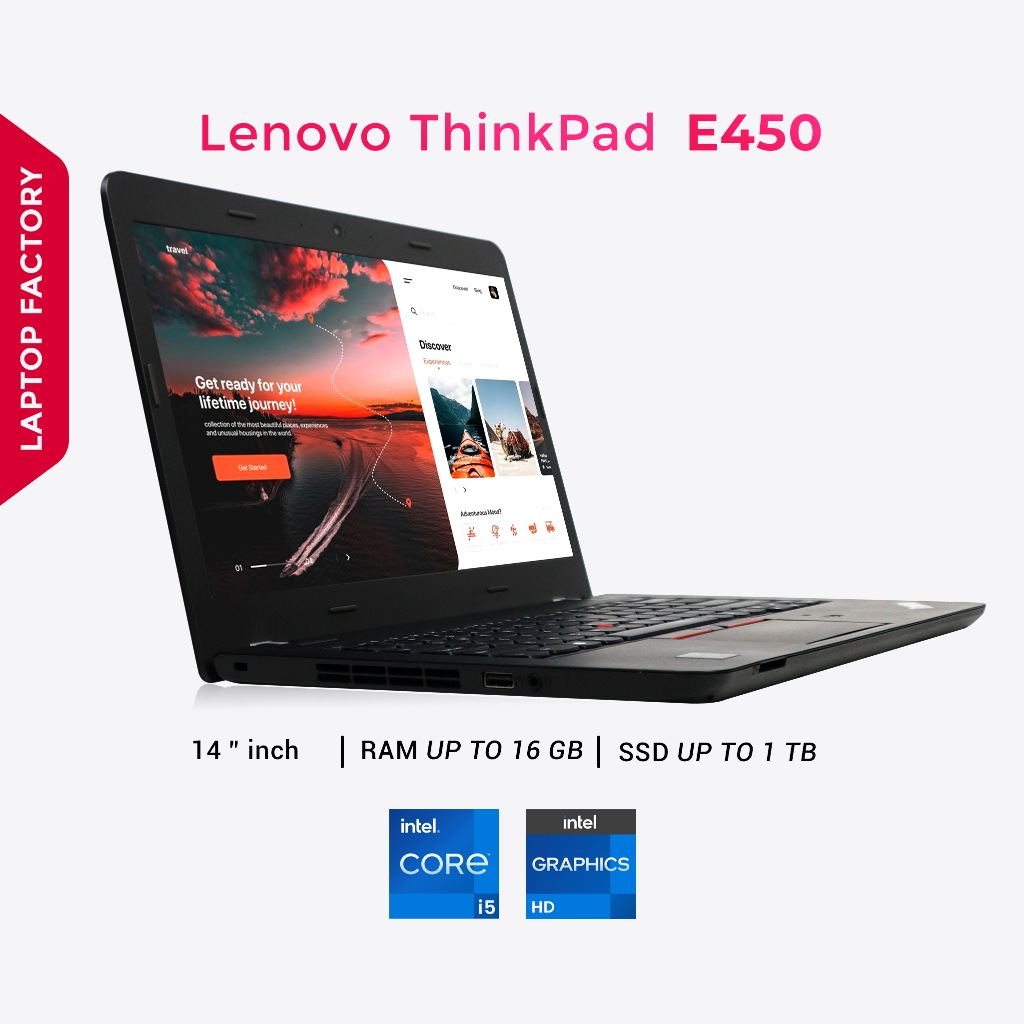 Laptop Lenovo Thinkpad E450 Core I5 Gen 5 Ram 16 Gb Ssd 512 Gb - Bonus Mouse Dan Tas [WDKOMPUTER]
