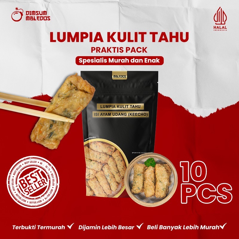 

Dimsum Kulit Tahu / Lumpia Kulit Tahu Isi 10 Pcs – Frozen Food Halal Mbledos Praktis Pack