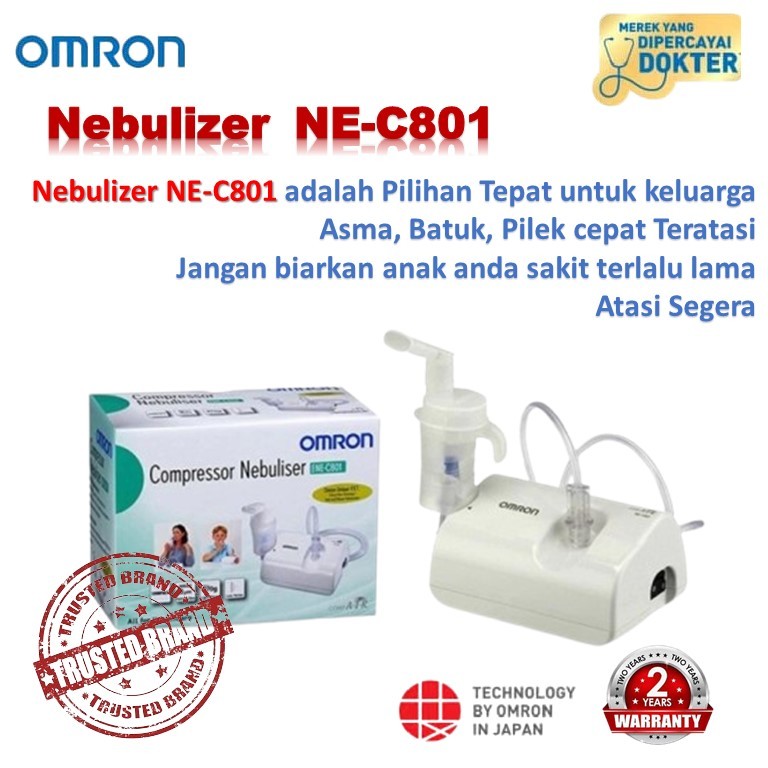 Nebulazer OMRON NEC 801 / nebulaizer / nebulizer portable / uap anak batuk pilek / alat uap bayi