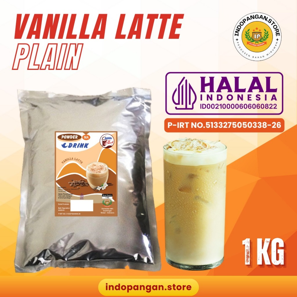 

Powder Rasa Vanilla Latte 1 Kg (PLAIN) Kemasan Foil - Bubuk Minuman Rasa Vanilla Latte 1 Kg