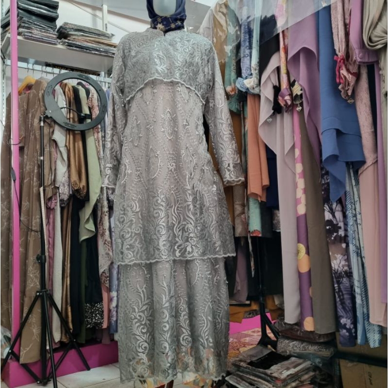 GAMIS MEWAH DRESS MEWAH BURKAT BORDIR SILK SUTRA ELEGAN