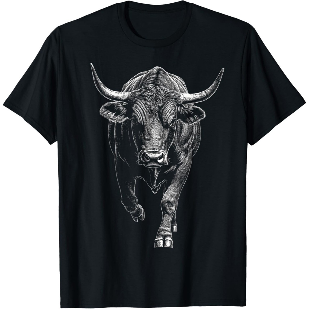 Ilustrasi Motif Hewan Banteng Kaos Banteng