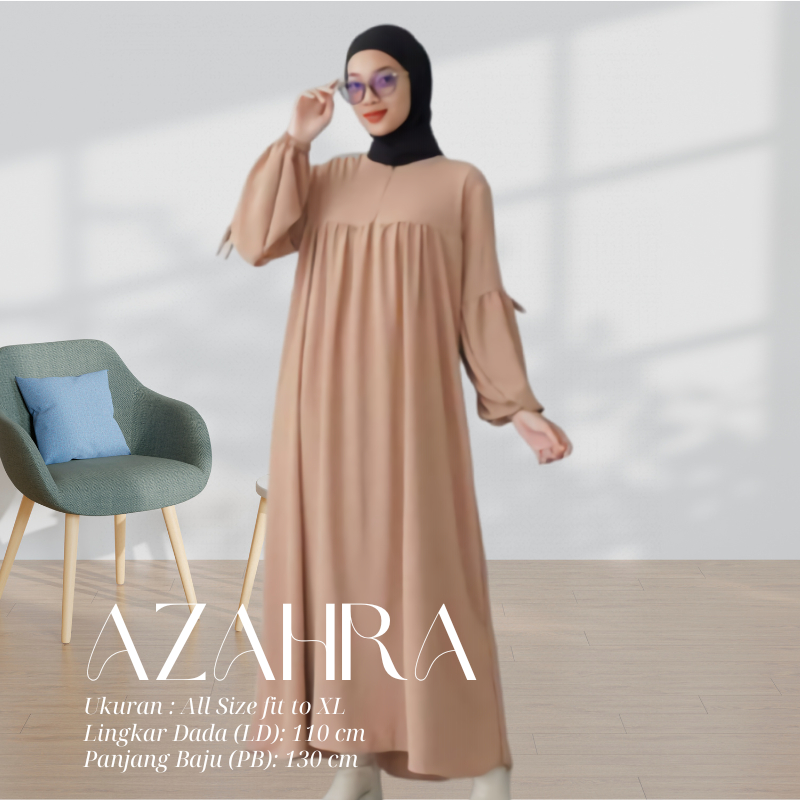 Baju Lebaran 2025 Baju Gamis Terbaru 2025 Lebaran Wanita Dress Muslim Kondangan Remaja AZAHRA Crepe 