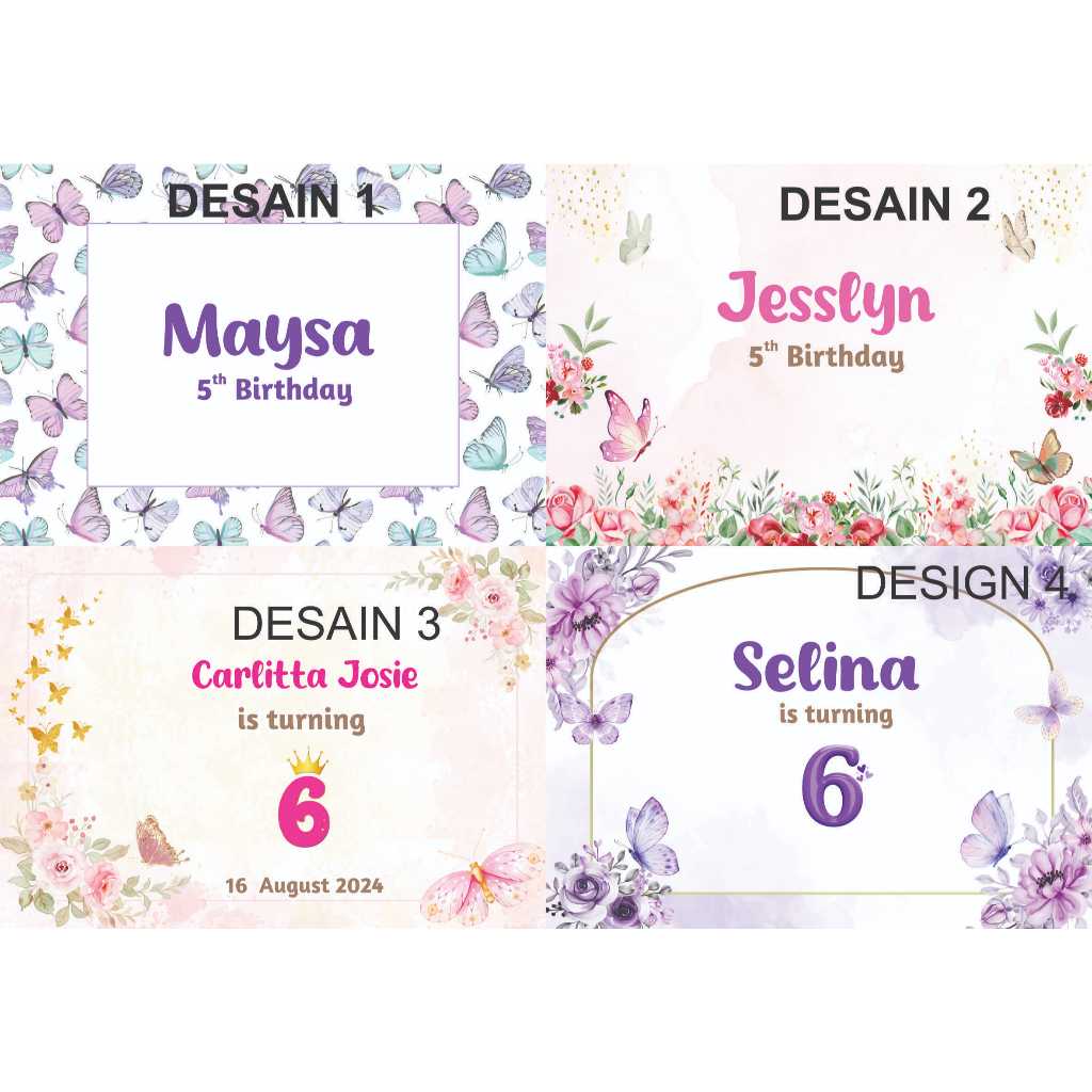 

STIKER LABEL GOODIE BAG BENTO MOTIf BUTTERLFY KUPU-KUPU