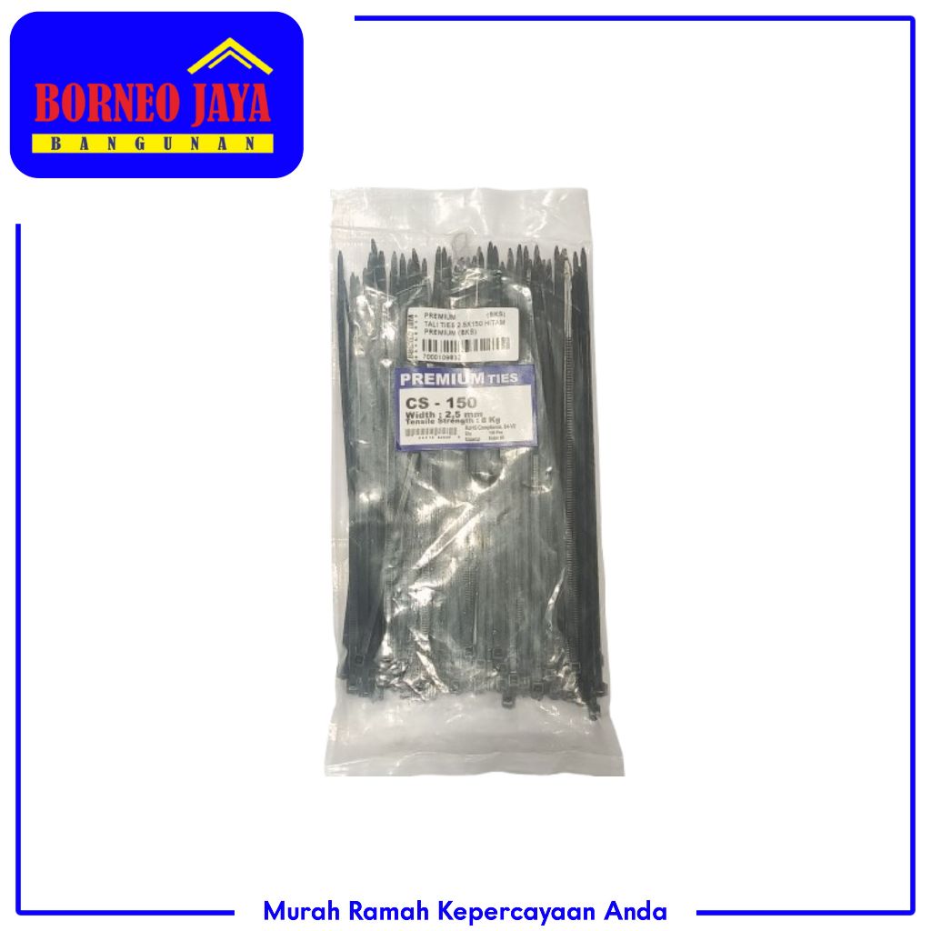 

TALI TIES 2.5X150 HITAM PREMIUM 1BUNGKUS