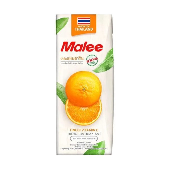 

Malee Mandari Orange Juice / Jus Jeruk 200 Ml