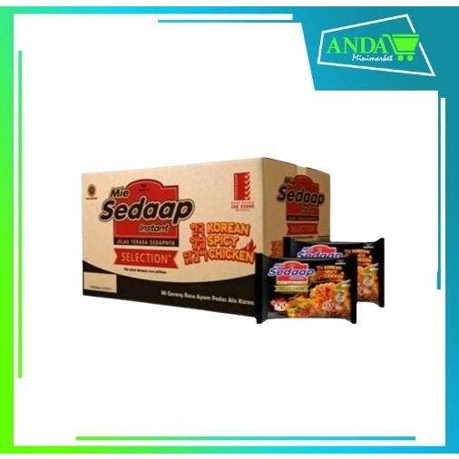 

ANDA Mie Sedaap Selection Korean Spicy Chicken Goreng 1 Dus Isi 40 Pcs