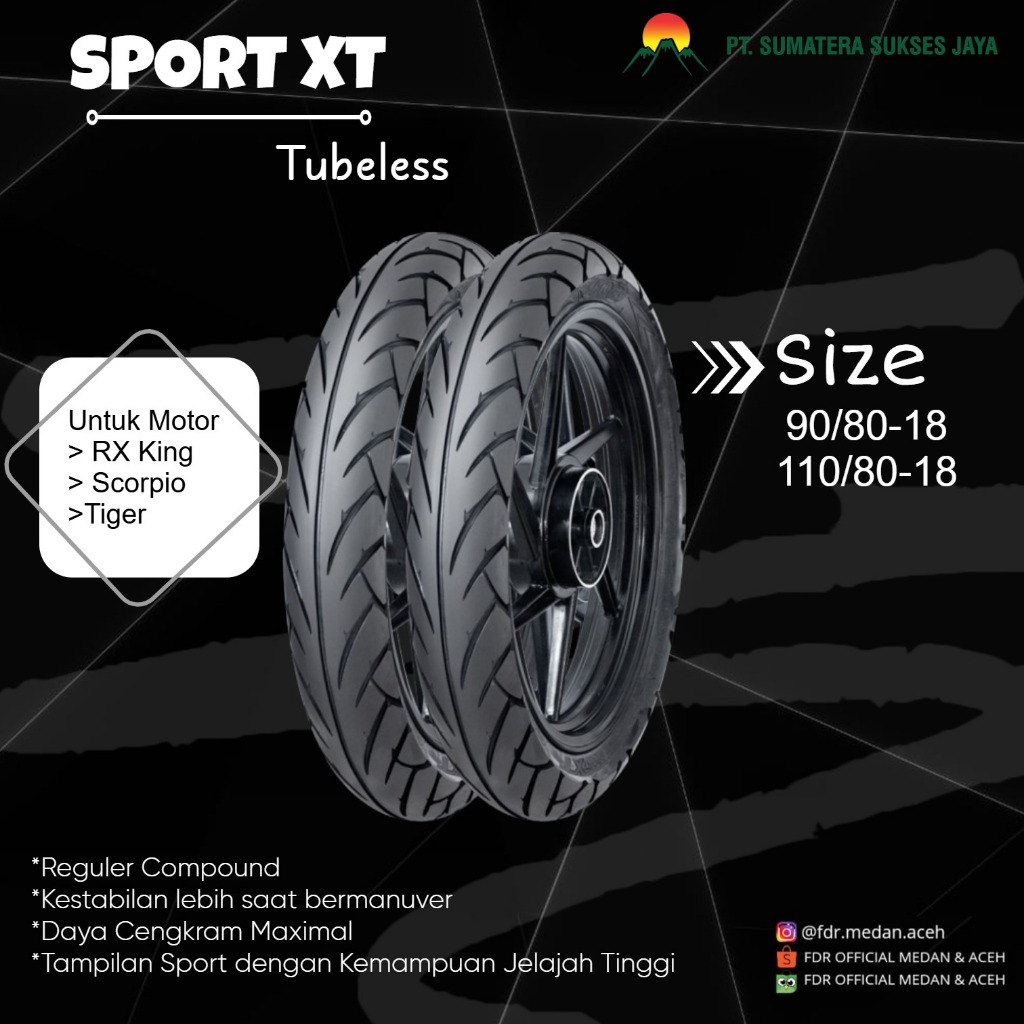 FDR BLTL SPORT XT RING 18 Ban Luar Motor Tubeless