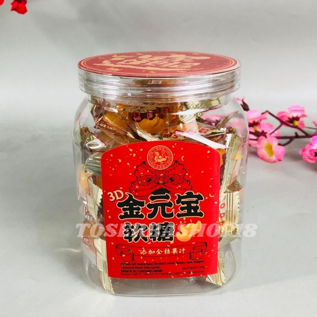 

Gold Treasure Permen Jelly / Permen Jeli Aneka Rasa Bentuk Yenbao Kemasan Toples 198gr