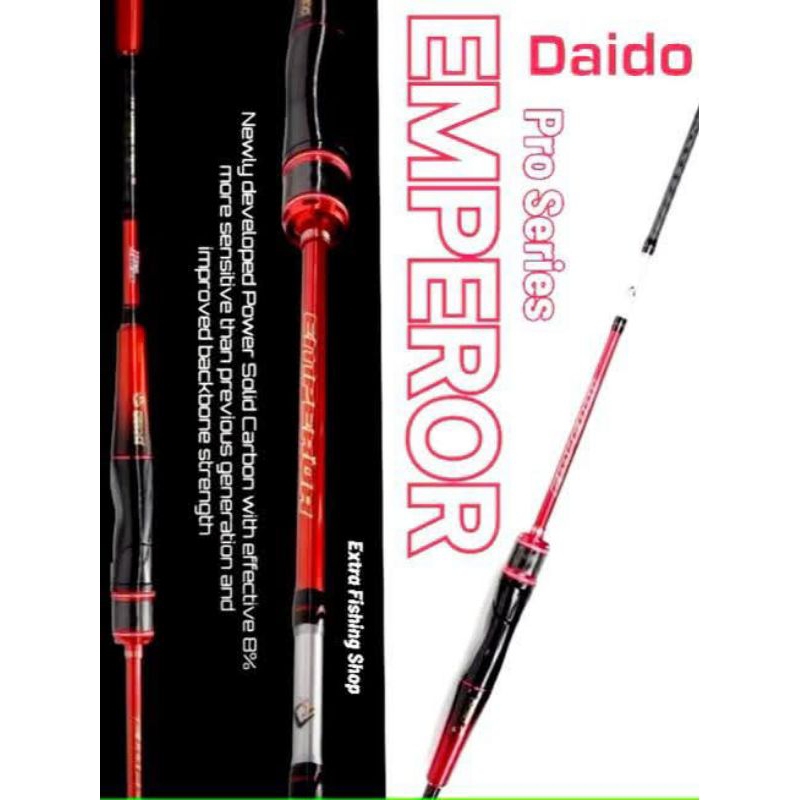 Joran Pancing Daido Emperor UL 662 702 Pro Series Solid Carbon Ring Fuji 2-6 Lb Fishing Rod Joran Ca