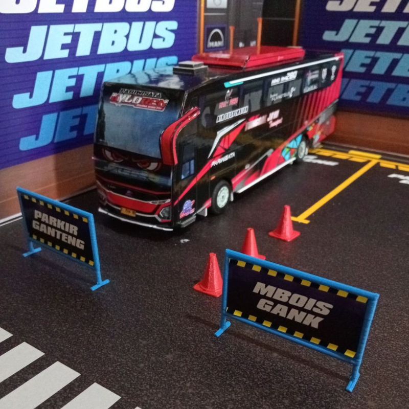 Portal palang parkir untuk miniatur bis