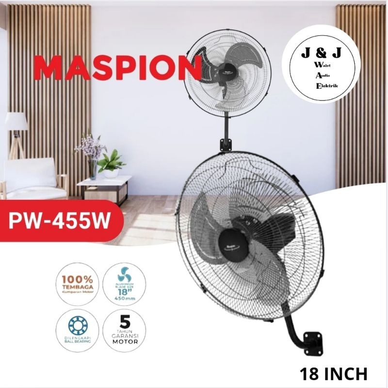 KIPAS ANGIN DINDING 18 INCH MASPION PW-455W KIPAS ANGIN WALL FAN MASPION