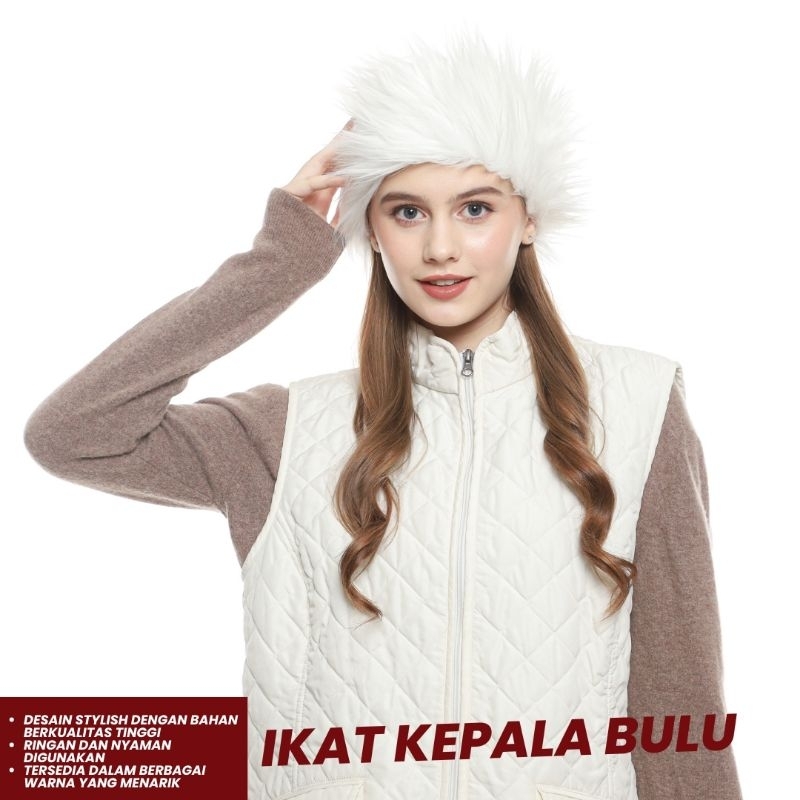 Ikat Kepala Bulu/ Bandana/ bando/ AKsesoris Kepala Wanita/ Aksesoris Rambut