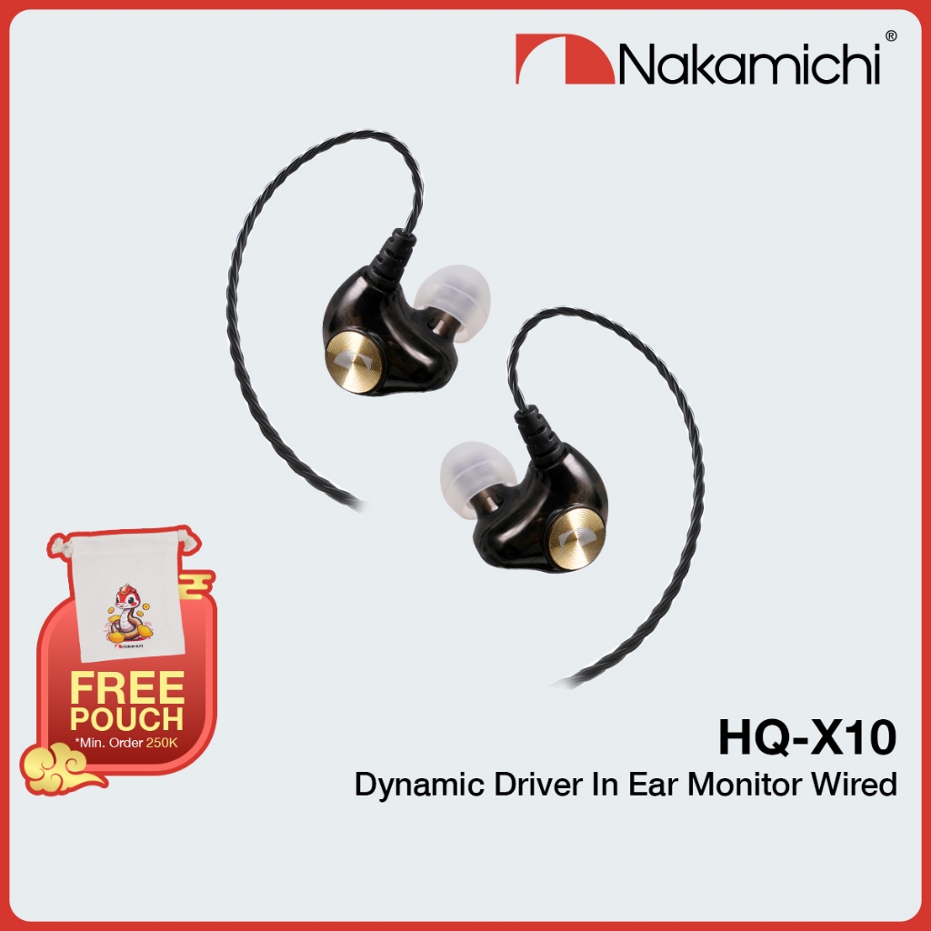 Nakamichi HQ-X10 Dynamic Driver In Ear Monitor Wired Earphone Mic