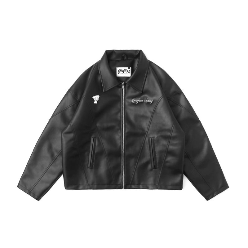 PREFACE Odyssey Leather Jacket Black