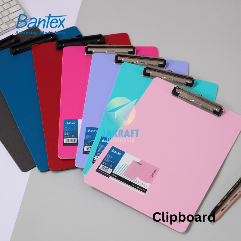 

(1 Pcs) Clipboard BANTEX BF7502 Solid | BF7504 Warna Pastel Papan Jalan Folio F4 FC Clip Board Alas Menulis