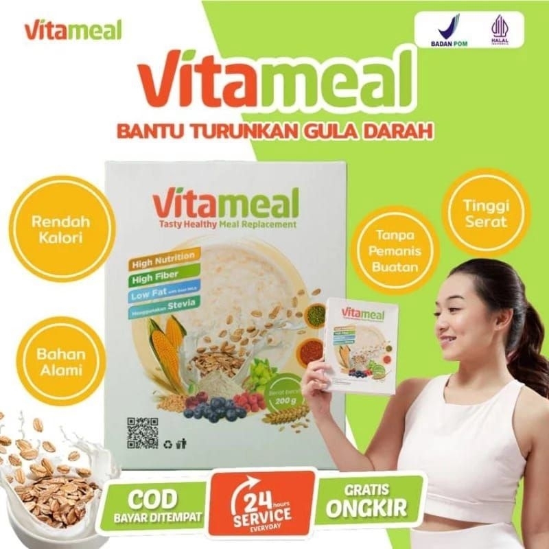 

Vitameal Bantu Turunkan Gula Darah dan Kolesterol Ampuh Original 1 box 200gr