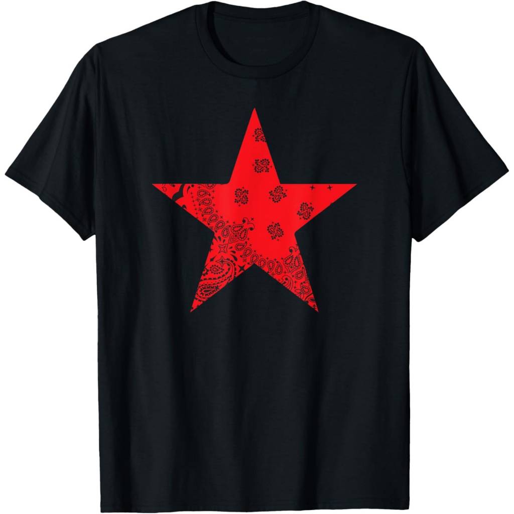 Kaos Bintang Bandana Merah Urban Wear Hip Hop Tee
