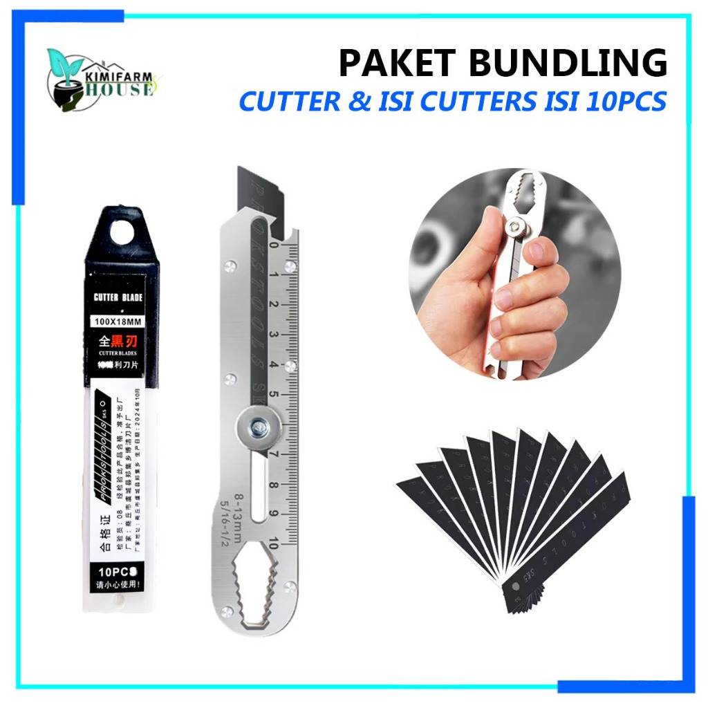 

Paket Bundling Cutter Stainless Serbaguna dengan Isi Mata Cutter SK5 Baja Tahan Karat Praktis Mudah Di Pakai