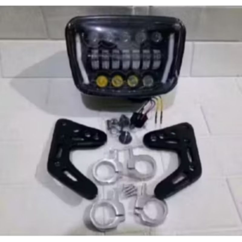 Paket Reflektor Lampu Depan RX Set Biled Daymaker Plus Kupingan Dudukan Model Bpro RX King New