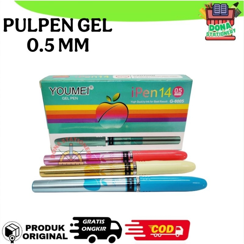 

[ 1 PCS ] PULPEN GEL 0.5 MM / IPEN MERK YOUMEI WARNA WARNI