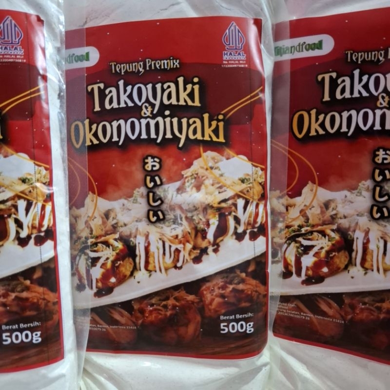 

Tepung Premix Takoyaki 500gr flour Okonomiyaki Titiandfood halal ekonomis murah