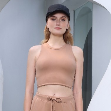 CoreNation Lively Crop Tank Premium - With Built-in Shelf Bra
