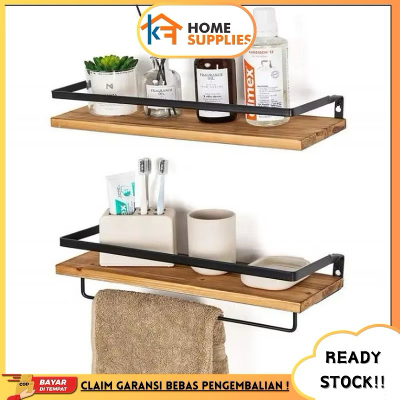 RAK DINDING KAYU BESI MINIMALIS / RAK DAPUR SERBAGUNA