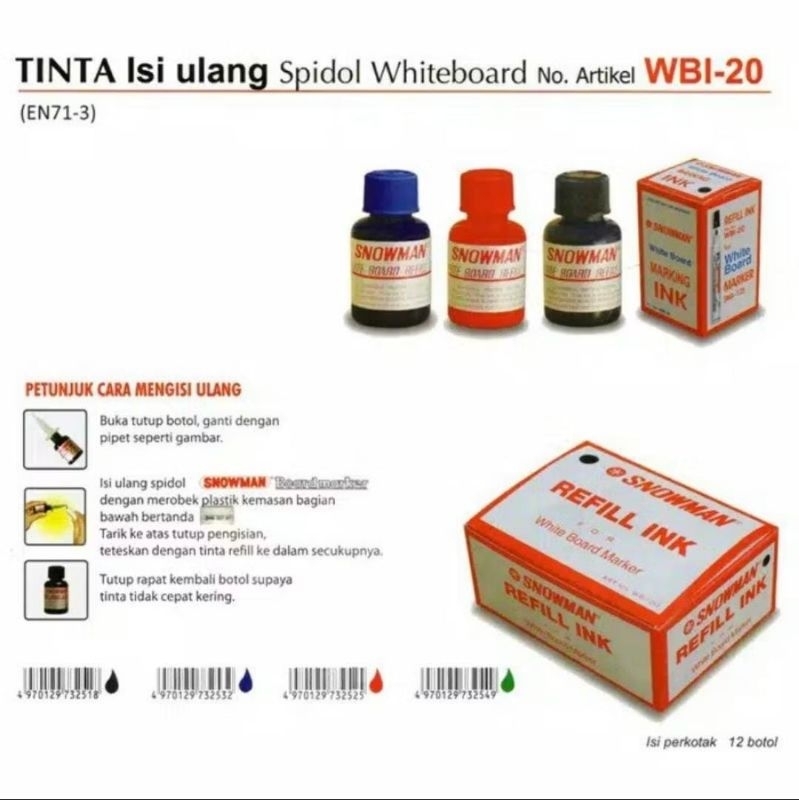 

TINTA SPIDOL WHITEBOARD SNWOMAN / SNOWMAN WHITE BOARD MARKING INK