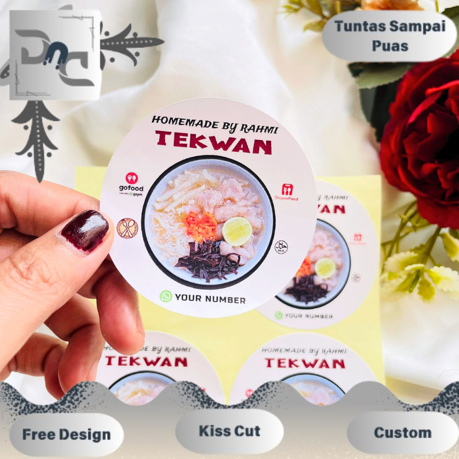 

Stiker Murah Print Sticker Label UMKM Kemasan Makanan Pempek Tekwan Chromo Bulat Free Desain Dnd 2-4