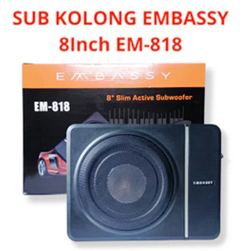 Subwofer kolong Embassy Em 818 Subwofer Aktif Kolong underseat basskolong Slim Mobil Speaker Mobil C