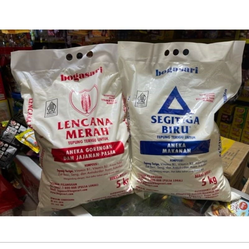 TEPUNG SEGITIGA BIRU/LENCANA MERAH 5KG