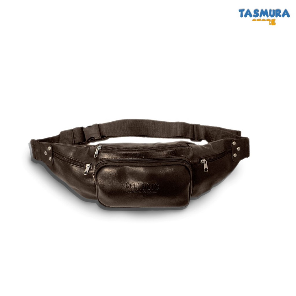 Alexa Tas Selempang Pria Waistbag cowok kulit coffe - RICKY WB102