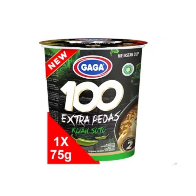 

MIE GAGA 100 EXTRA PEDAS KUAH SOTO CUP 1 DUS ISI 24 CUP