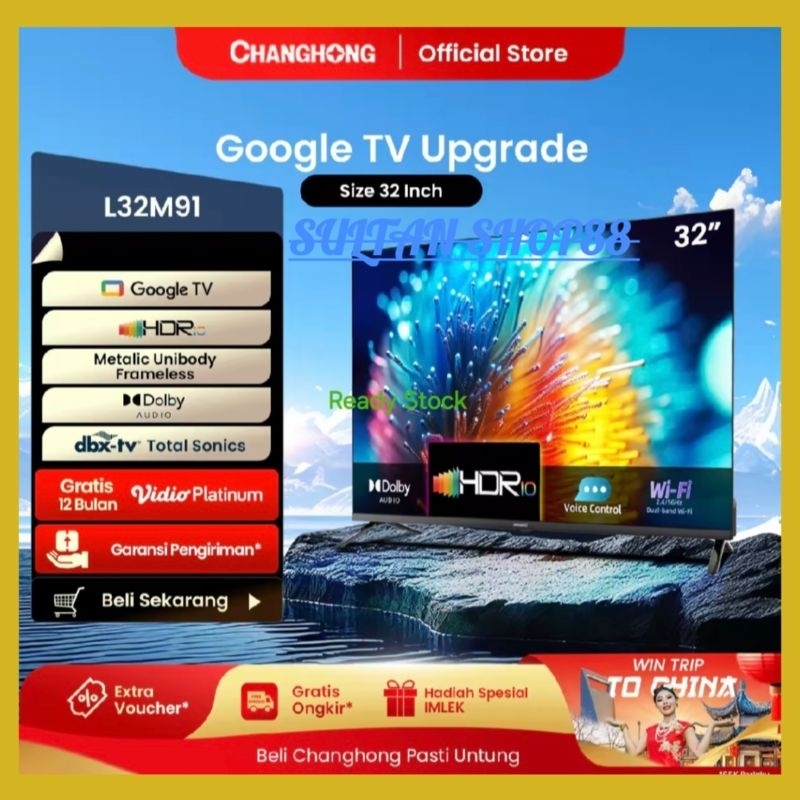 CANGHONG GOOGLE TV L32M91 HDR 10 DOLBY AUDIO I CANGHONG L32M91 32 INCH GOOGLE