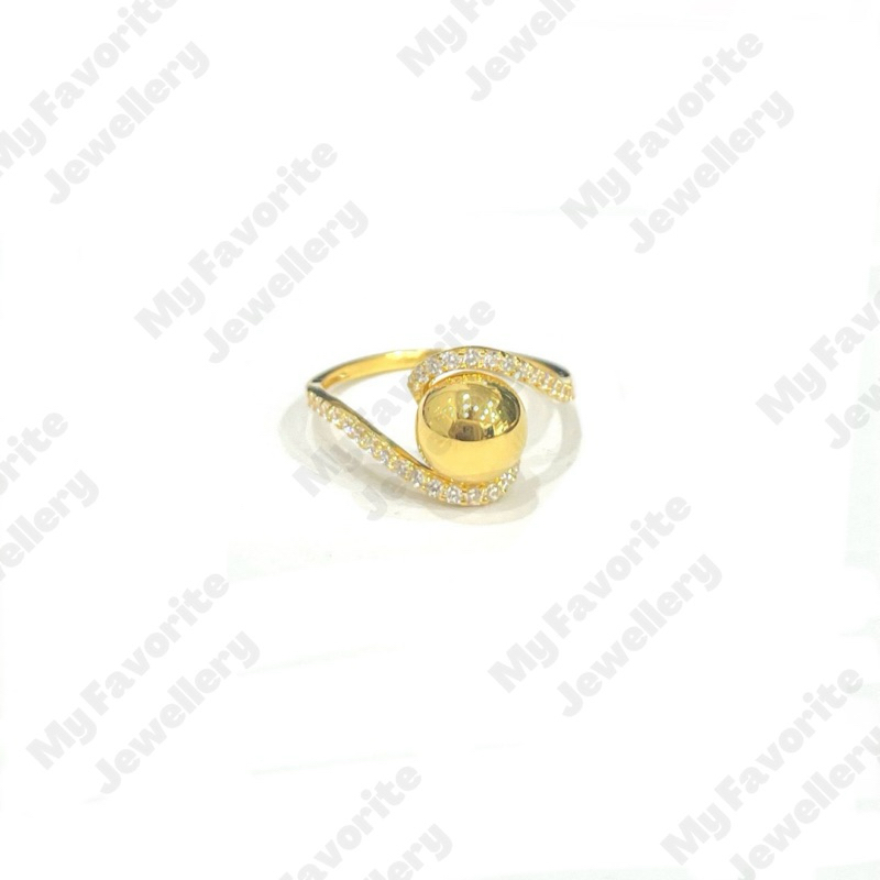 Cincin Bola Permata Uk15 Cincin Emas Asli Kadar 875