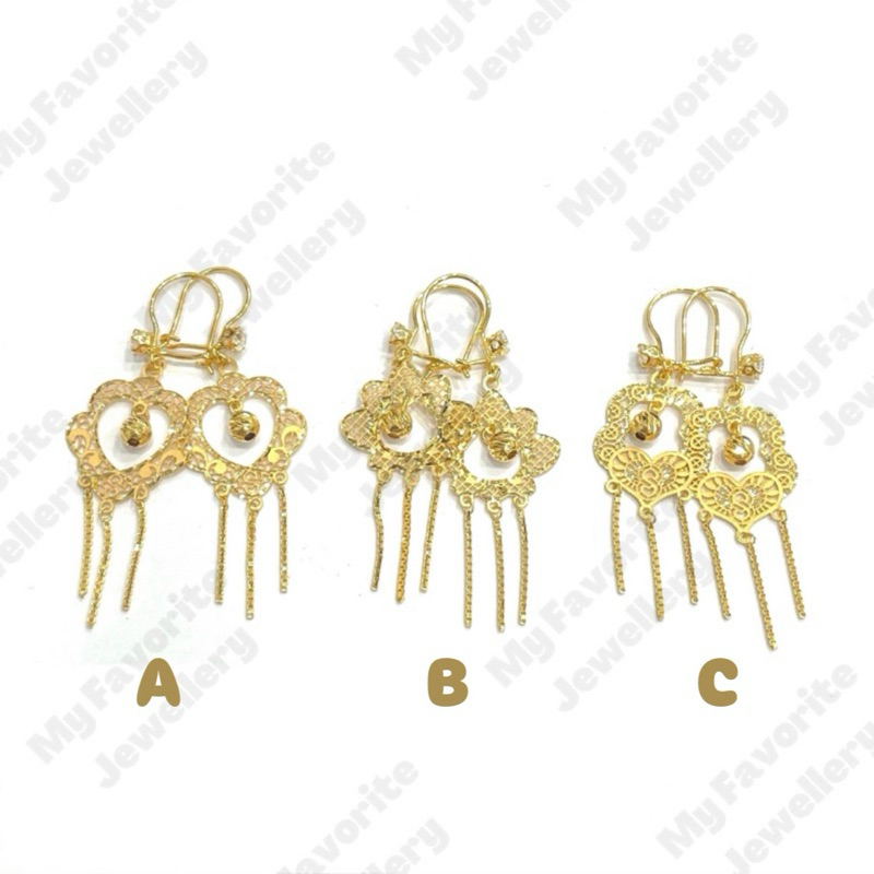 Anting Gantung Rumbai EMAS ASLI Kadar 700 16K