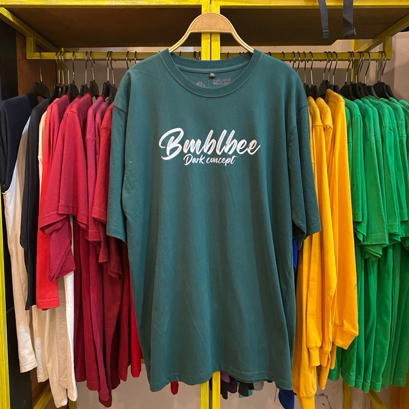 bmblbee tshirt bm - hijau botol / kaos pria