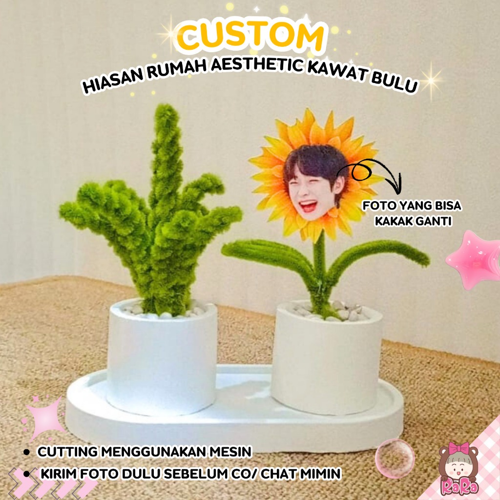 CUSTOM HIASAN RUMAH AESTHETIC KAWAT BULU  FREE DESIGN  BISA UNTUK HADIAH  ULTAH HOME DEKOR HIASAN ME