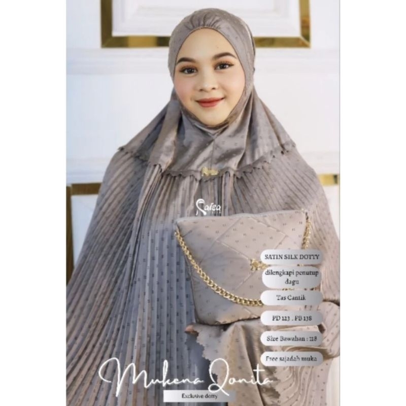MUKENA Plisket QONITA Mewah | MUKENA Dagu Malay | MUKENA Travel Mewah ORIGINAL By.Raisa Hijab