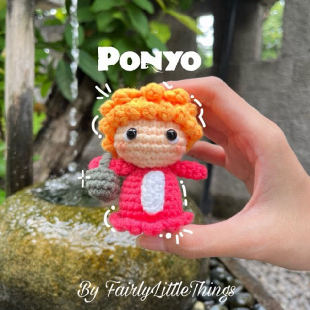 Ponyo Crochet Keychain Amigurumi/Ponyo Bag Chatm Character Amigurumi/Ghibli Doll/Crochet Character/S