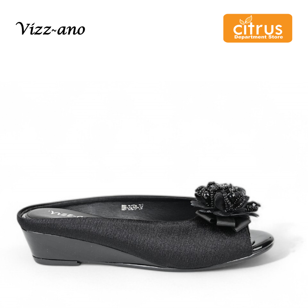 Vizzano Shoes DM2439 Sepatu Sandal Wanita Hak Wedges Black Champagne