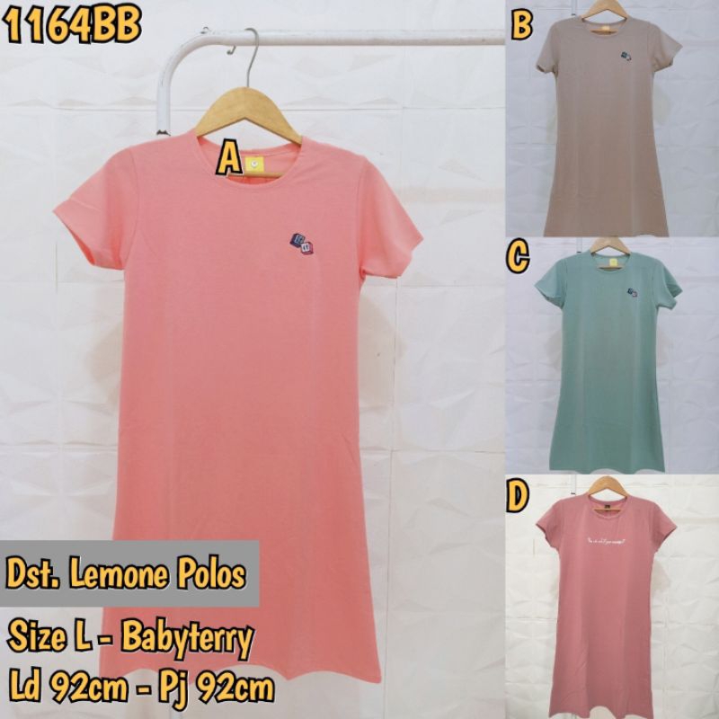 Daster Lemone Polos Kaos Babyterry / Dress Midi Wanita Casual