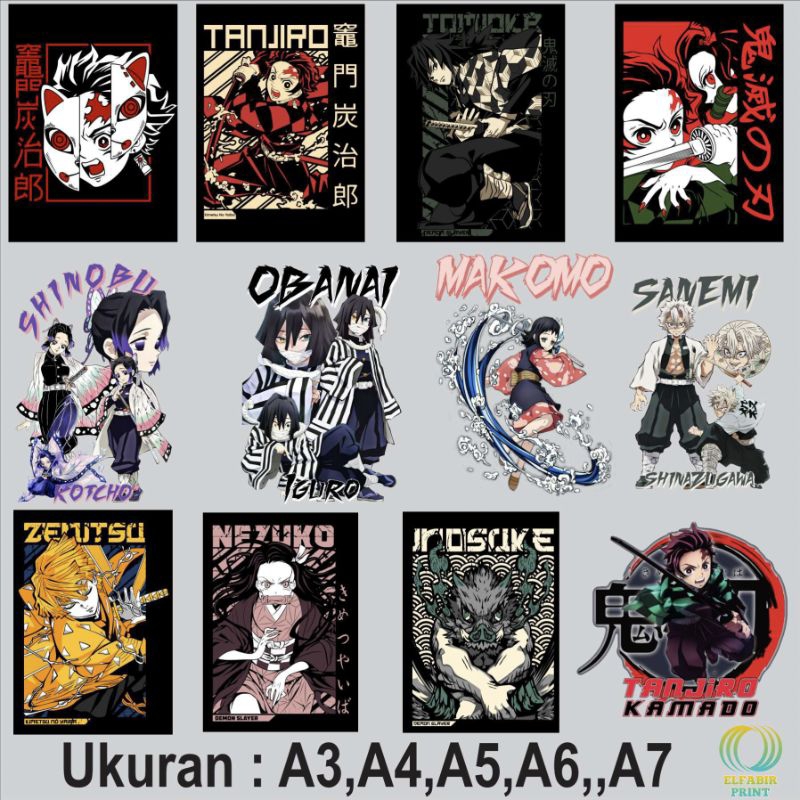 

Dtf Stiker Sablon Setrika Gambar Anime Demon Slayer 2 Ukuran A3 A4 A5 A6 A7 Tinggal Tempel Atau Press