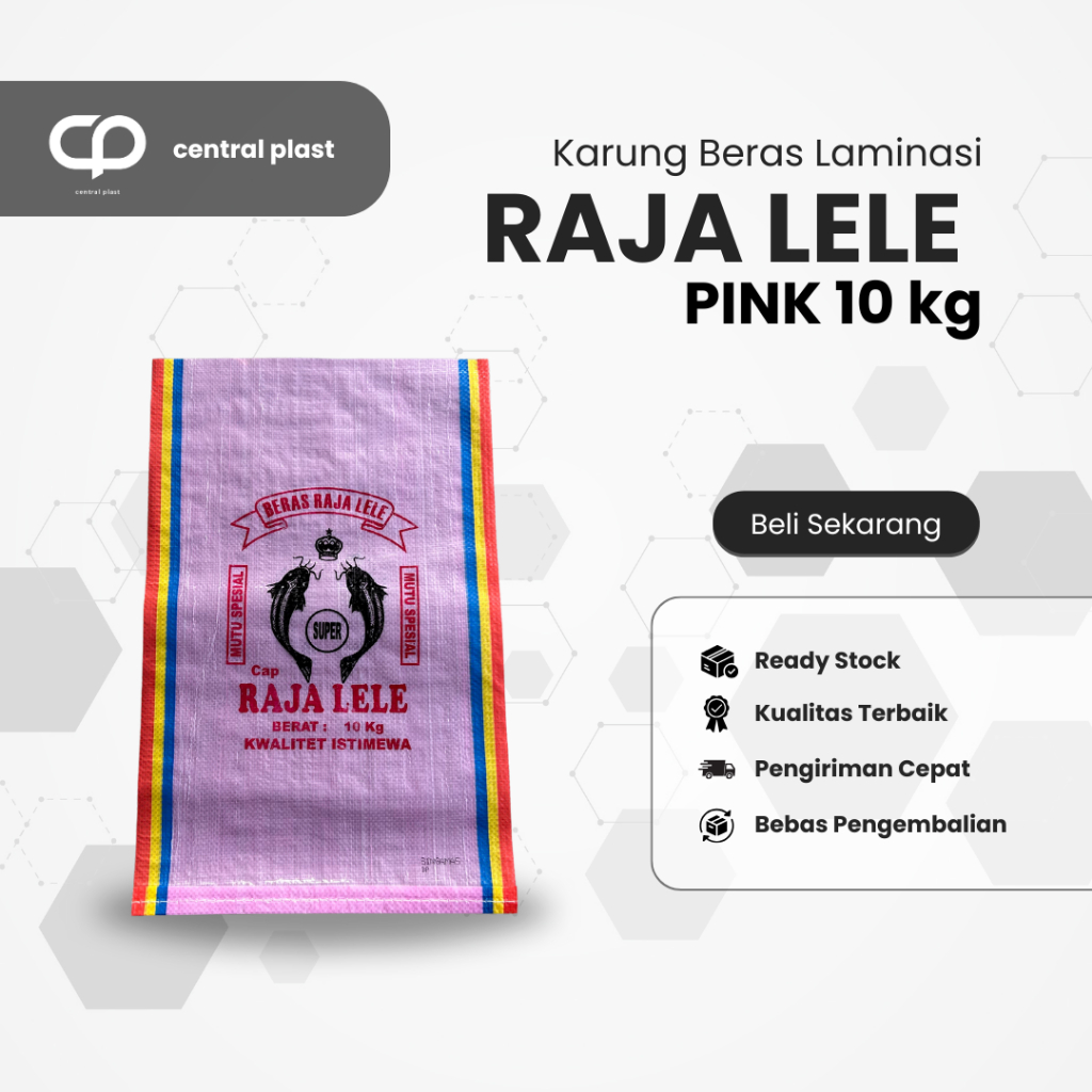 Karung Beras Laminasi 10 kg Cap Raja Lele Pink